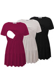 Bearsland Women’s Nursing Top 3pack Short Sleeve Scoop Neck Nursing Shirt