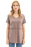 Bearsland Womens V Neck Nursing Tops Maternity Breastfeeding Tee Shirts