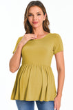 Bearsland Maternity Tops Short Sleeve Scoop Neck Pregnancy Clothes