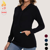 Bearsland Women's Maternity Hoodie Long Sleeves Shirt Casual V neck Top