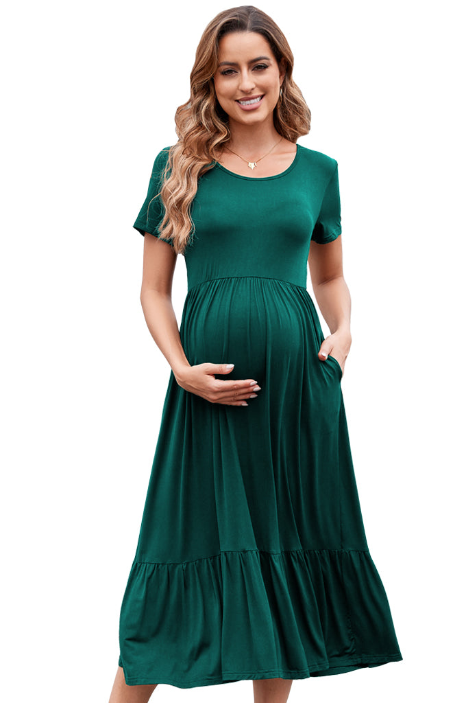 Beaisland round neck short sleeve maternity dress Bearsland Beaisland round neck short sleeve maternity dress Bearsland