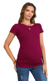 Bearsland Women's Maternity T-Shirt 3-Pack Classic Side Ruffle