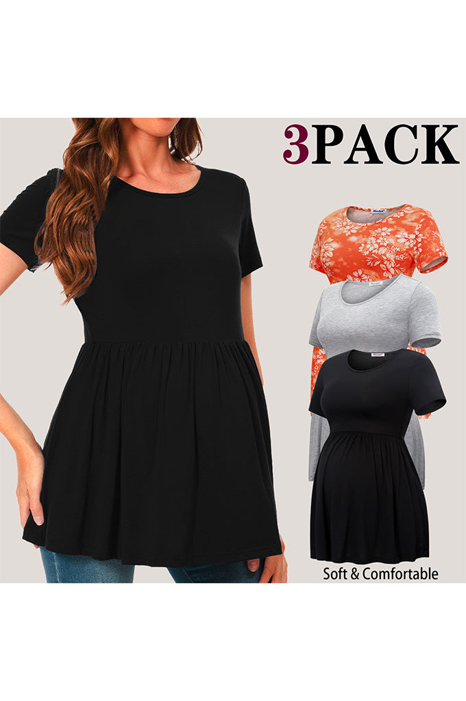 Bearsland Scoop Neck Short Sleeve  Maternity Tops