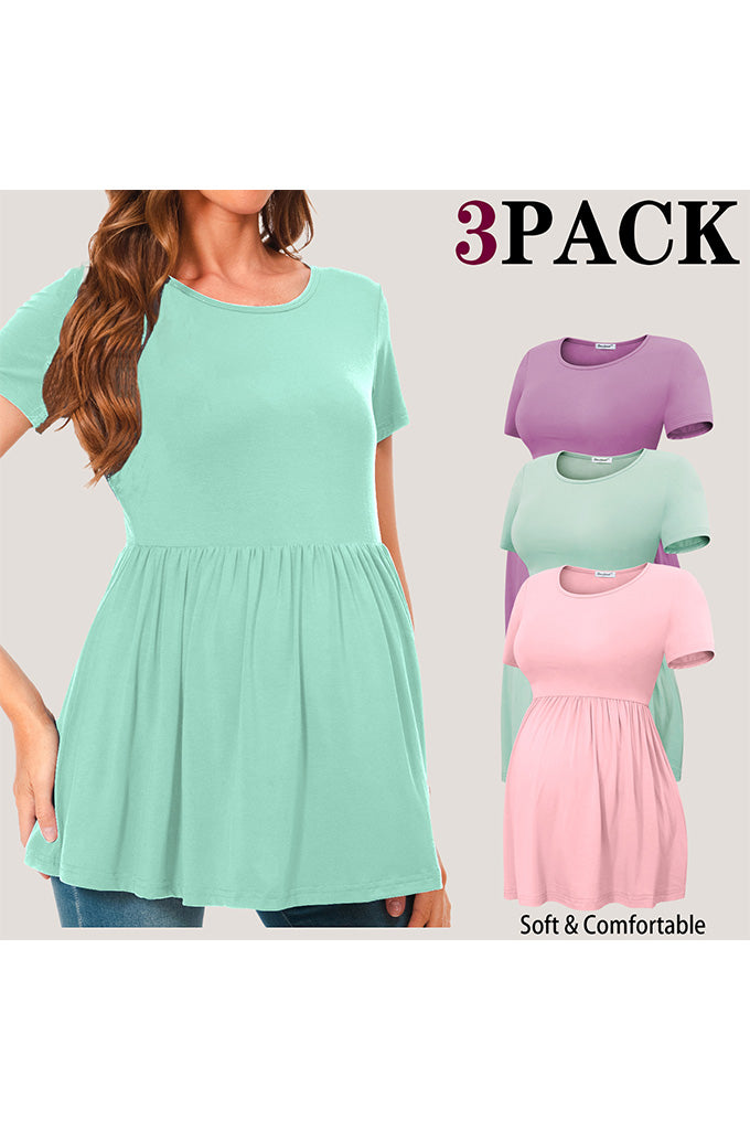 Bearsland Scoop Neck Short Sleeve  Maternity Tops