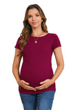 Bearsland Women's Maternity T-Shirt Classic Side Ruffle