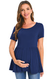 Bearsland Maternity Tops Short Sleeve Scoop Neck Pregnancy Clothes