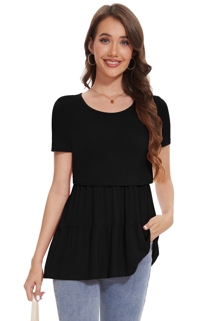 Bearsland Women’s Nursing Top 3pack Short Sleeve Scoop Neck Nursing Shirt