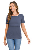 BEARSLAND Women's Round Neck Nursing Short Sleeve Top