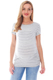 Bearsland Women's Maternity T-Shirt Classic Side Ruffle