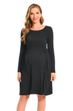 Bearsland Women’s Long Sleeve Maternity Dresses with Pocket