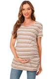 Bearsland Women's Maternity T-Shirt Classic Side Ruffle