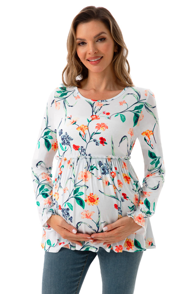 Bearsland  Long Sleeve Round Neck Casual Pregnancy Clothes