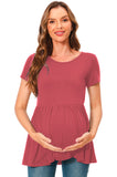 Bearsland Maternity Tops Short Sleeve Scoop Neck Pregnancy Clothes