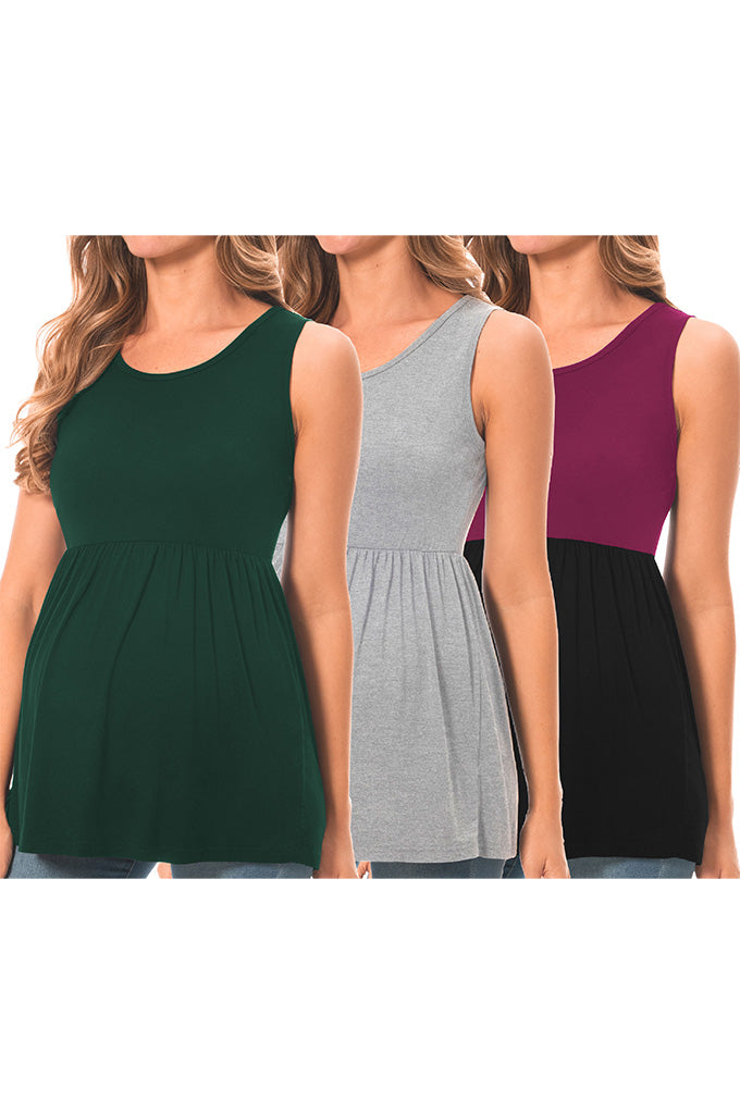 Beaisland 3 Pack Women Maternity Tank Tops Sleeveless Pregnancy Tank Shirts Postpartum Tops Basic Shirts Summer