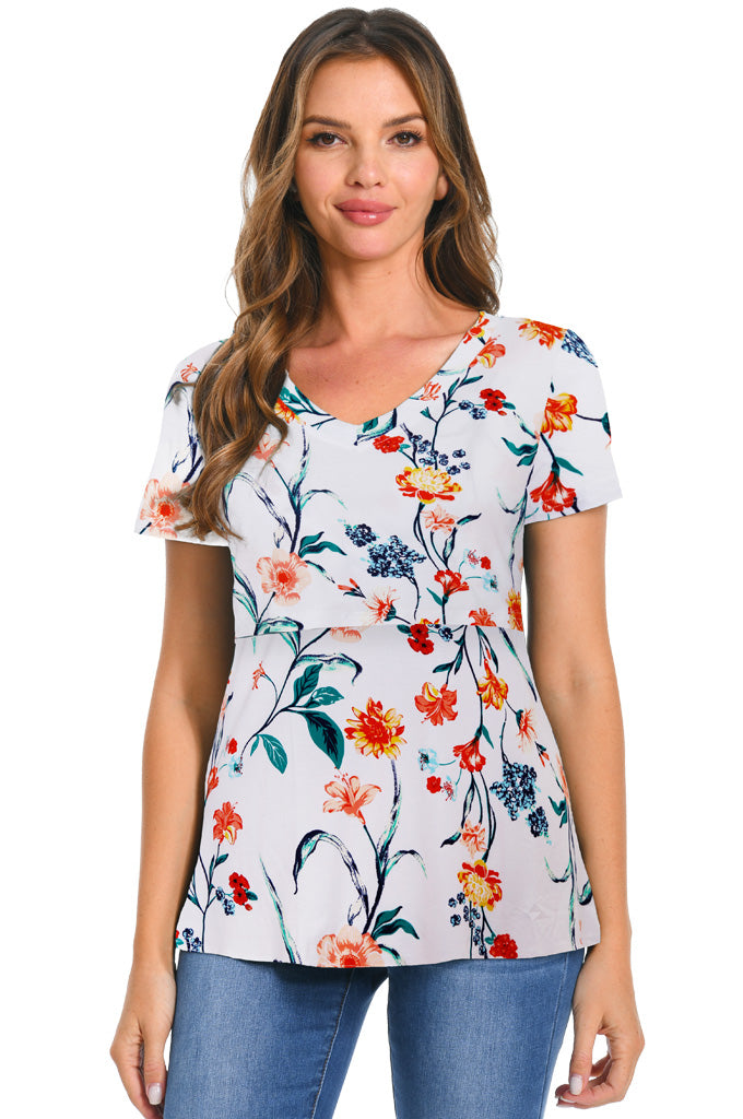 Bearsland Womens V Neck Nursing Tops Maternity Breastfeeding Tee Shirts