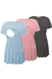Bearsland Women’s Nursing Top 3pack Short Sleeve Scoop Neck Nursing Shirt
