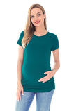 Bearsland Women's Maternity T-Shirt Classic Side Ruffle