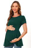 Bearsland Maternity Tops Short Sleeve Scoop Neck Pregnancy Clothes