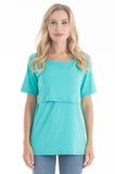 BEARSLAND Women's Round Neck Nursing Short Sleeve Top