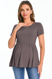 Bearsland Maternity Tops Short Sleeve Scoop Neck Pregnancy Clothes