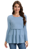 Bearsland Women’s Nursing Top 3pack Long Sleeve Scoop Neck Breastfeeding Shirts