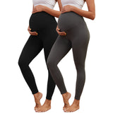 Bearsland Women's Plus Size Maternity Leggings Two-Piece Set