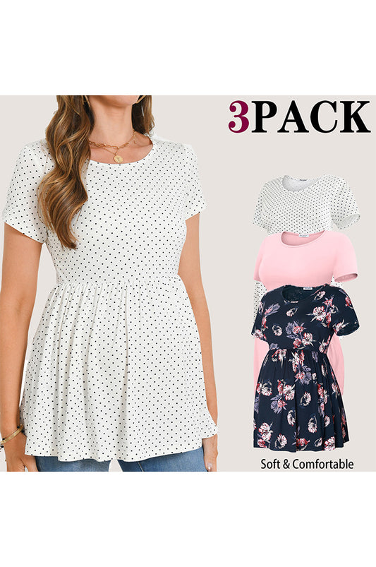 Bearsland Scoop Neck Short Sleeve  Maternity Tops