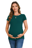 Bearsland Women's Maternity T-Shirt Classic Side Ruffle