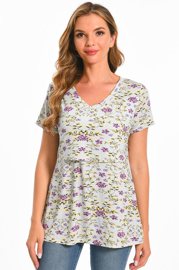 Bearsland Womens V Neck Nursing Tops Maternity Breastfeeding Tee Shirts