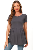 Bearsland Maternity Tops Short Sleeve Scoop Neck Pregnancy Clothes