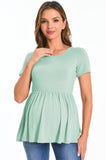 Bearsland Maternity Tops Short Sleeve Scoop Neck Pregnancy Clothes