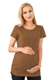 Bearsland Women's Maternity T-Shirt Classic Side Ruffle