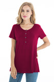 BEARSLAND Round Neck Nursing Short Sleeve Top