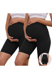 Women's Plus Size Butterluxe Maternity Shorts over The Belly Pregnancy Yoga Shorts Workout Athletic Biker Shorts 2-Pack