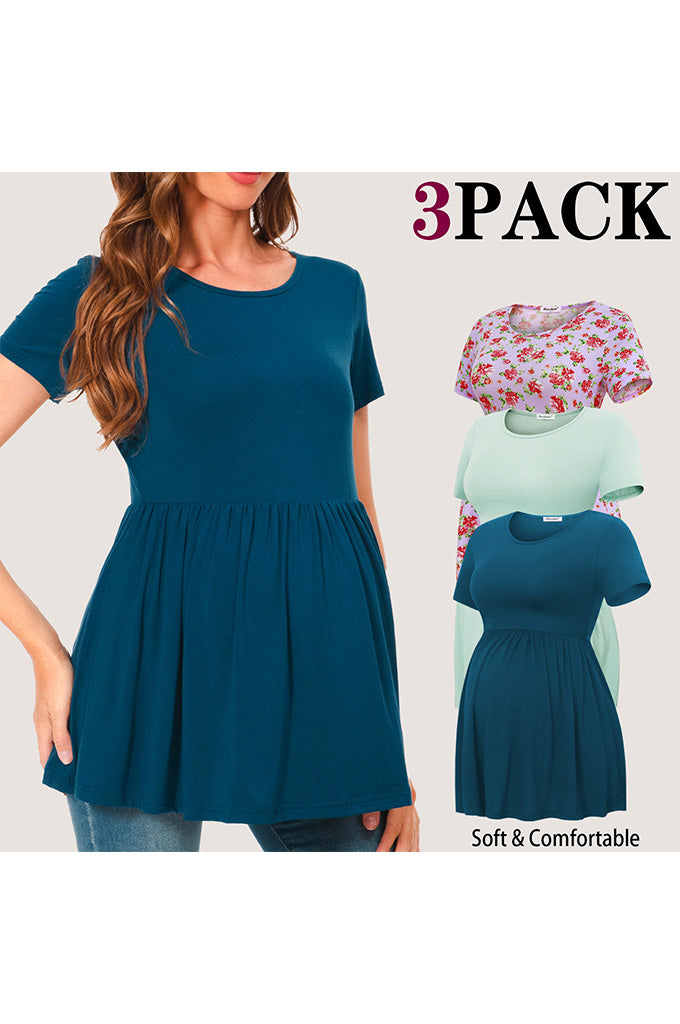 Bearsland Scoop Neck Short Sleeve  Maternity Tops