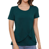 Beaisland Maternity Shirts Short Sleeve Nursing Tops, 3-Pack