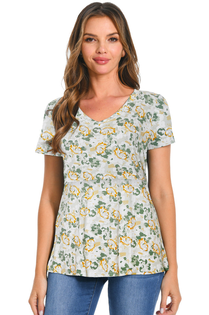 Bearsland Womens V Neck Nursing Tops Maternity Breastfeeding Tee Shirts