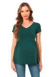 Bearsland Maternity Tops Short Sleeve V Neck Breastfeeding Shirt