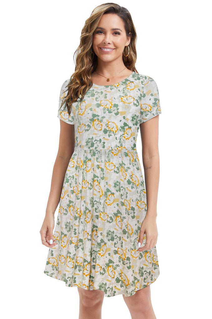 Bearsland Women's Short Sleeves Nursing Dresses with Pockets Bearsland Women's Short Sleeves Nursing Dresses with Pockets