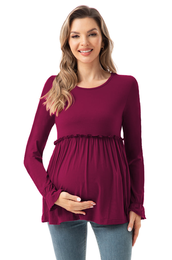 Bearsland  Long Sleeve Round Neck Casual Pregnancy Clothes