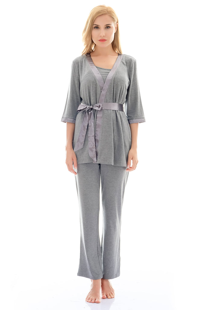 Bearsland Maternity Nursing Pajamas 3 Piece Set