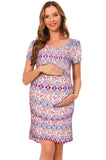Bearsland Women Summer Short Sleeve Maternity Dress