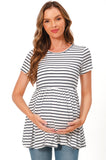 Bearsland Maternity Tops Short Sleeve Scoop Neck Pregnancy Clothes