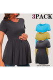 Bearsland Scoop Neck Short Sleeve  Maternity Tops