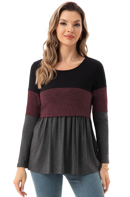 Bearsland Women’s Nursing Top Long Sleeve Scoop Neck Nursing Shirt