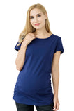 Bearsland Women's Maternity T-Shirt 3-Pack Classic Side Ruffle