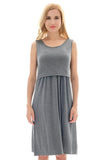 Bearsland Women's Sleeveless Nursing Breastfeeding Dresses with Pockets