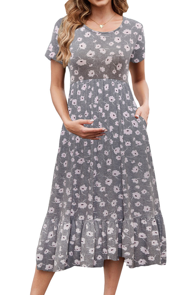 Beaisland round neck short sleeve maternity dress Bearsland Beaisland round neck short sleeve maternity dress Bearsland