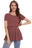 Bearsland Women’s Nursing Top 3pack Short Sleeve Scoop Neck Nursing Shirt