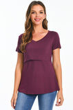 Bearsland Womens V Neck Nursing Tops Maternity Breastfeeding Tee Shirts
